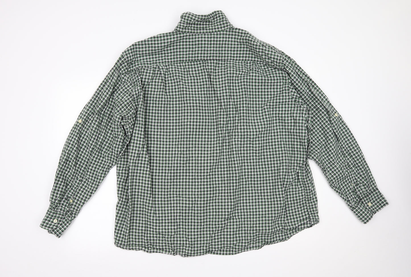 Williams & Brown Mens Green Plaid   Button-Up Size 2XL