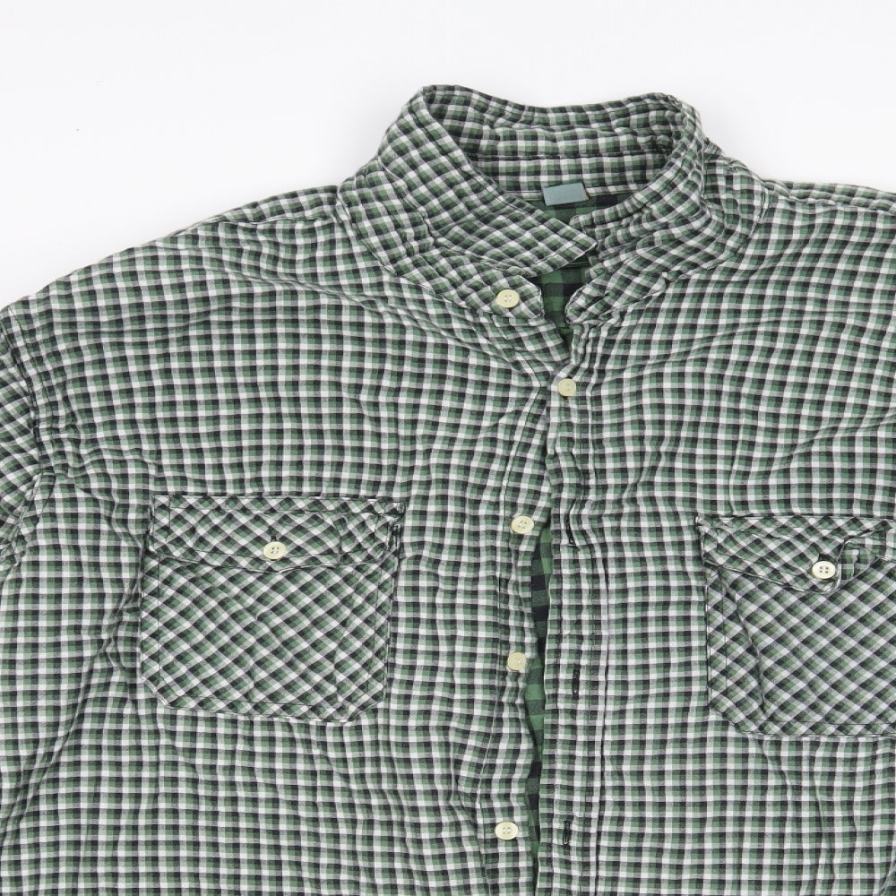 Williams & Brown Mens Green Plaid   Button-Up Size 2XL