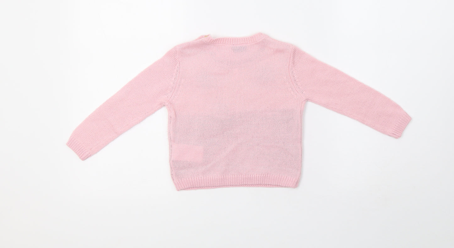 Lupilu Girls Pink  Knit Pullover Jumper Size 12-18 Months