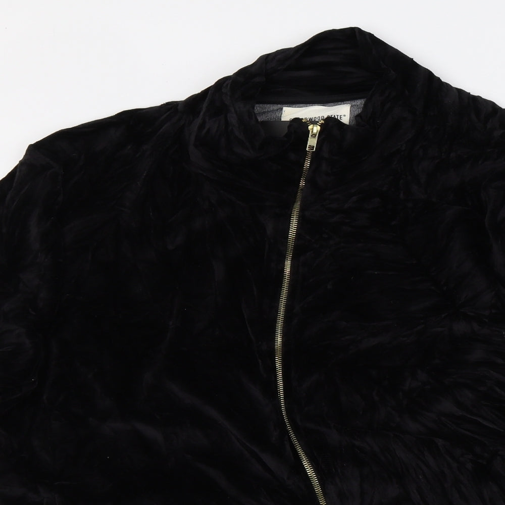 Cedar Wood State Womens Black Animal Print Velvet Jacket  Size 2XL