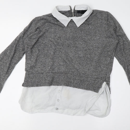Primark Womens Grey  Knit Pullover Jumper Size 10