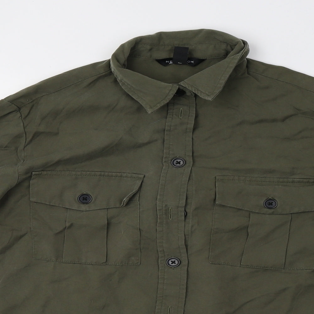 New Look Womens Green   Basic Button-Up Size 10