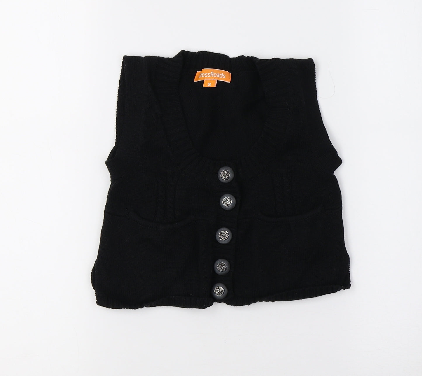 Crossroads Womens Black  Knit Cardigan Jumper Size S  - cropped