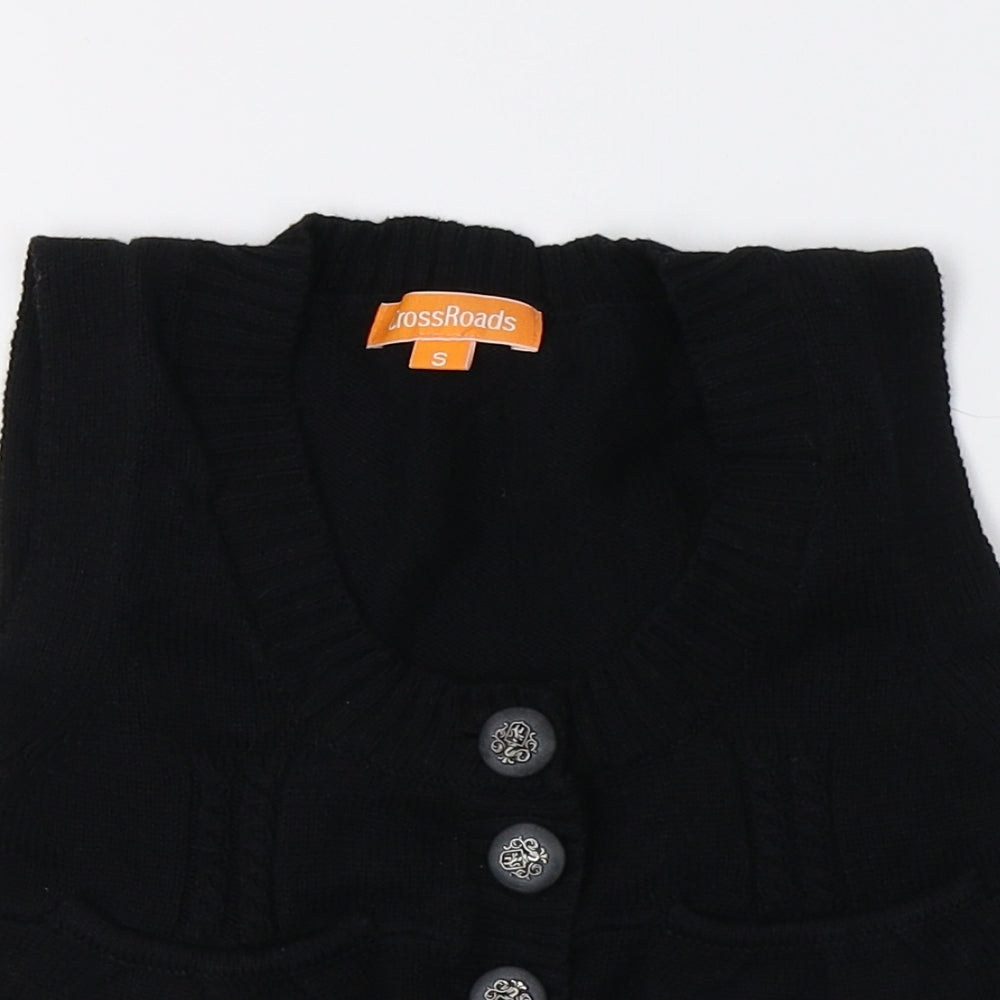 Crossroads Womens Black  Knit Cardigan Jumper Size S  - cropped