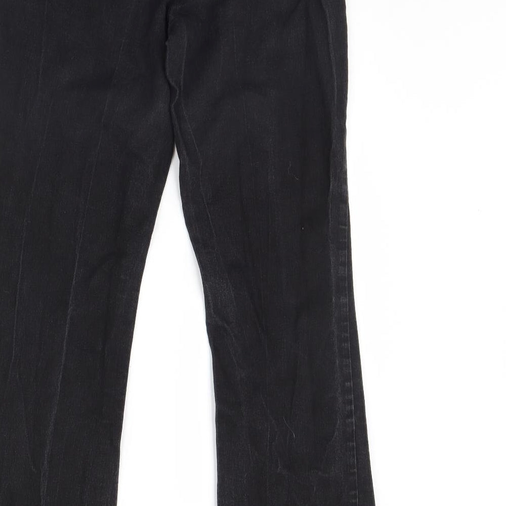 Dorothy Perkins Womens Black  Denim Flared Jeans Size 14 L31 in