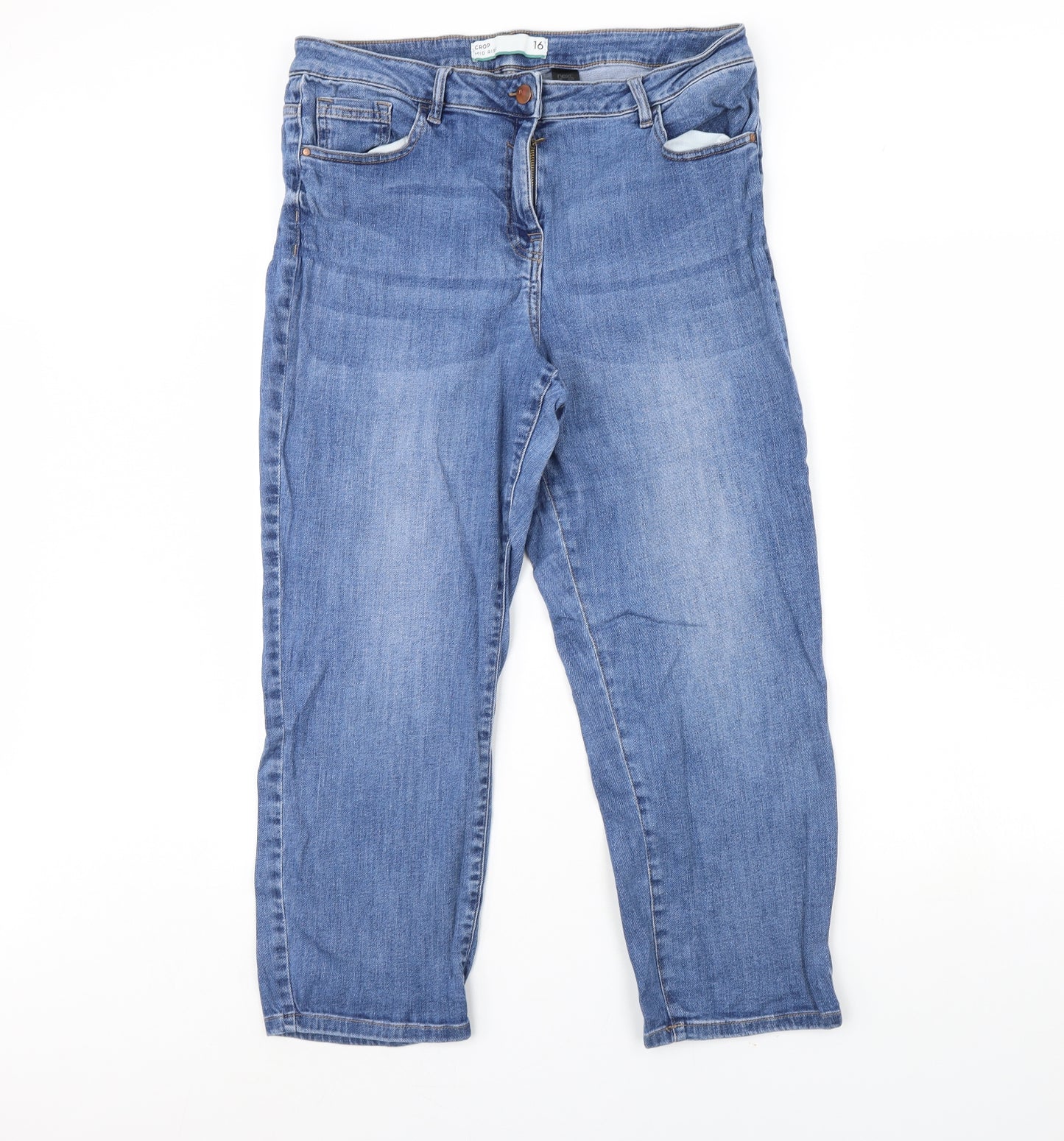 NEXT Womens Blue  Denim Cropped Jeans Size 16 L23 in