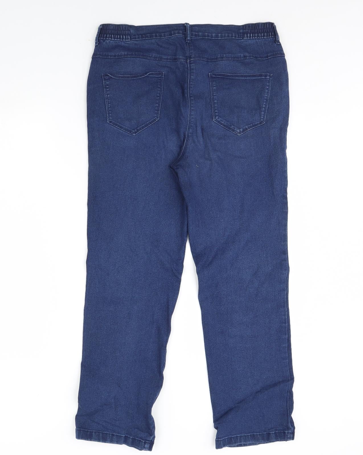 Preworn Womens Blue  Denim Straight Jeans Size 16 L30 in