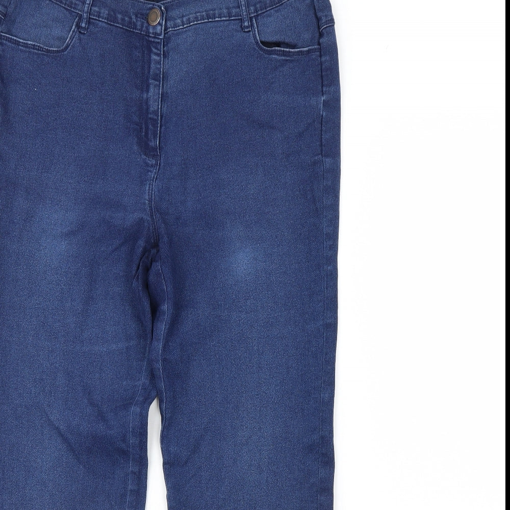 Preworn Womens Blue  Denim Straight Jeans Size 16 L30 in