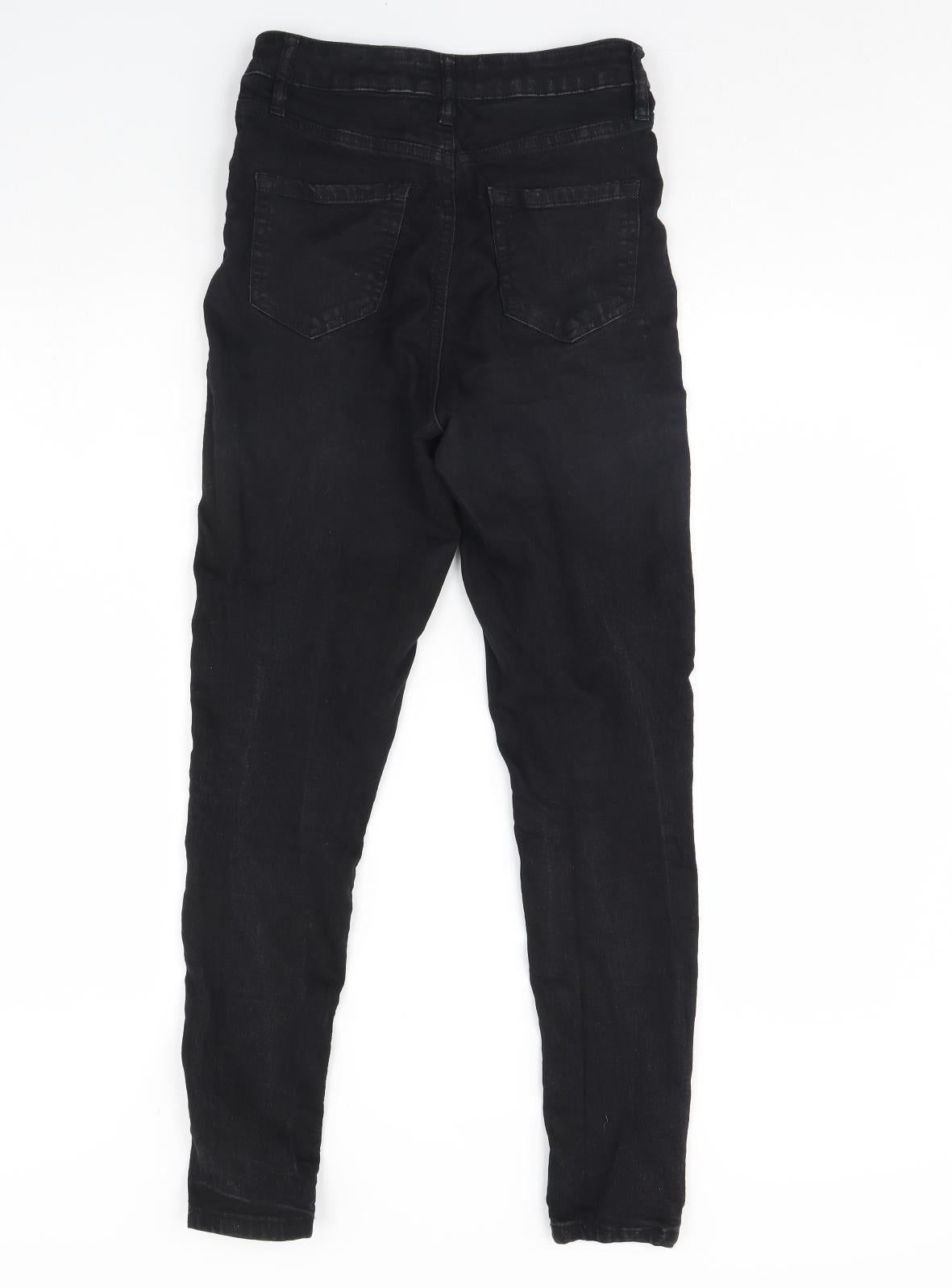 F&F Womens Black  Denim Skinny Jeans Size 8 L29 in
