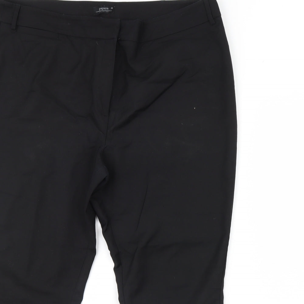 Papaya Womens Black   Trousers  Size 20 L30 in
