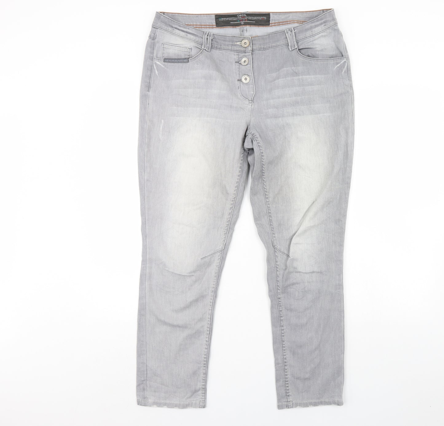 Cecil Womens Grey  Denim Straight Jeans Size 36 in L30 in