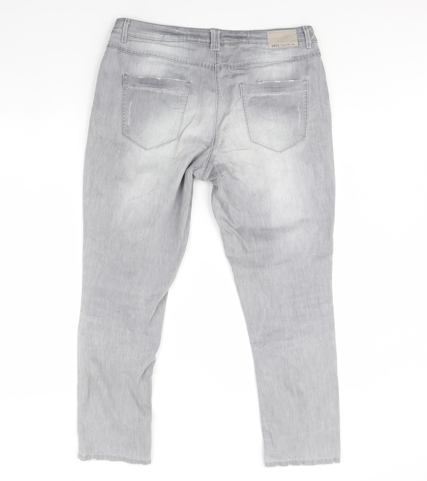 Cecil Womens Grey  Denim Straight Jeans Size 36 in L30 in