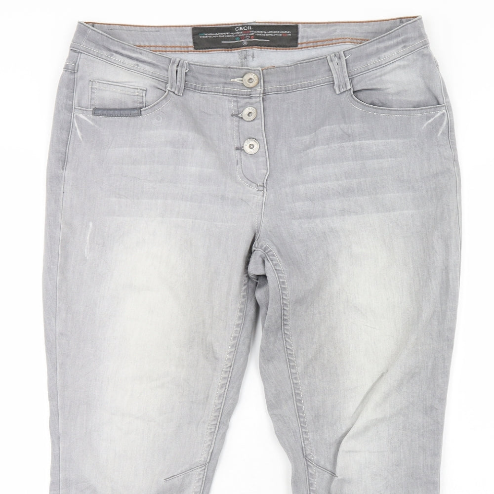 Cecil Womens Grey  Denim Straight Jeans Size 36 in L30 in