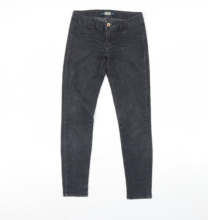 Pull&Bear Womens Black Denim Skinny Jeans Size 8 L29 in