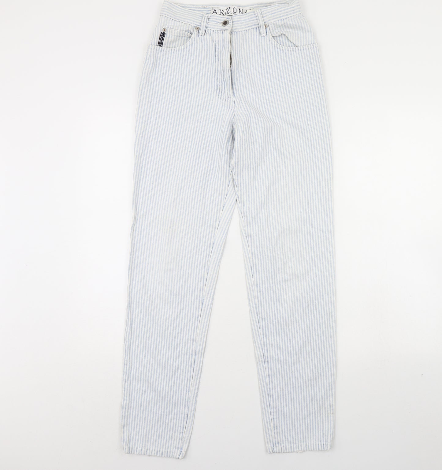 AriZona Womens White Striped Denim Skinny Jeans Size 10 L31 in