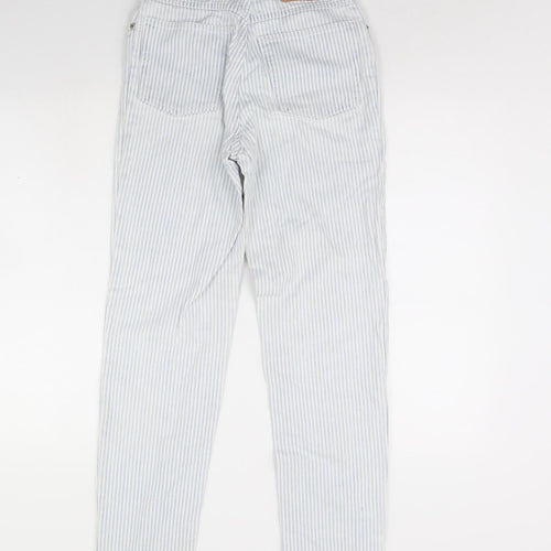 AriZona Womens White Striped Denim Skinny Jeans Size 10 L31 in