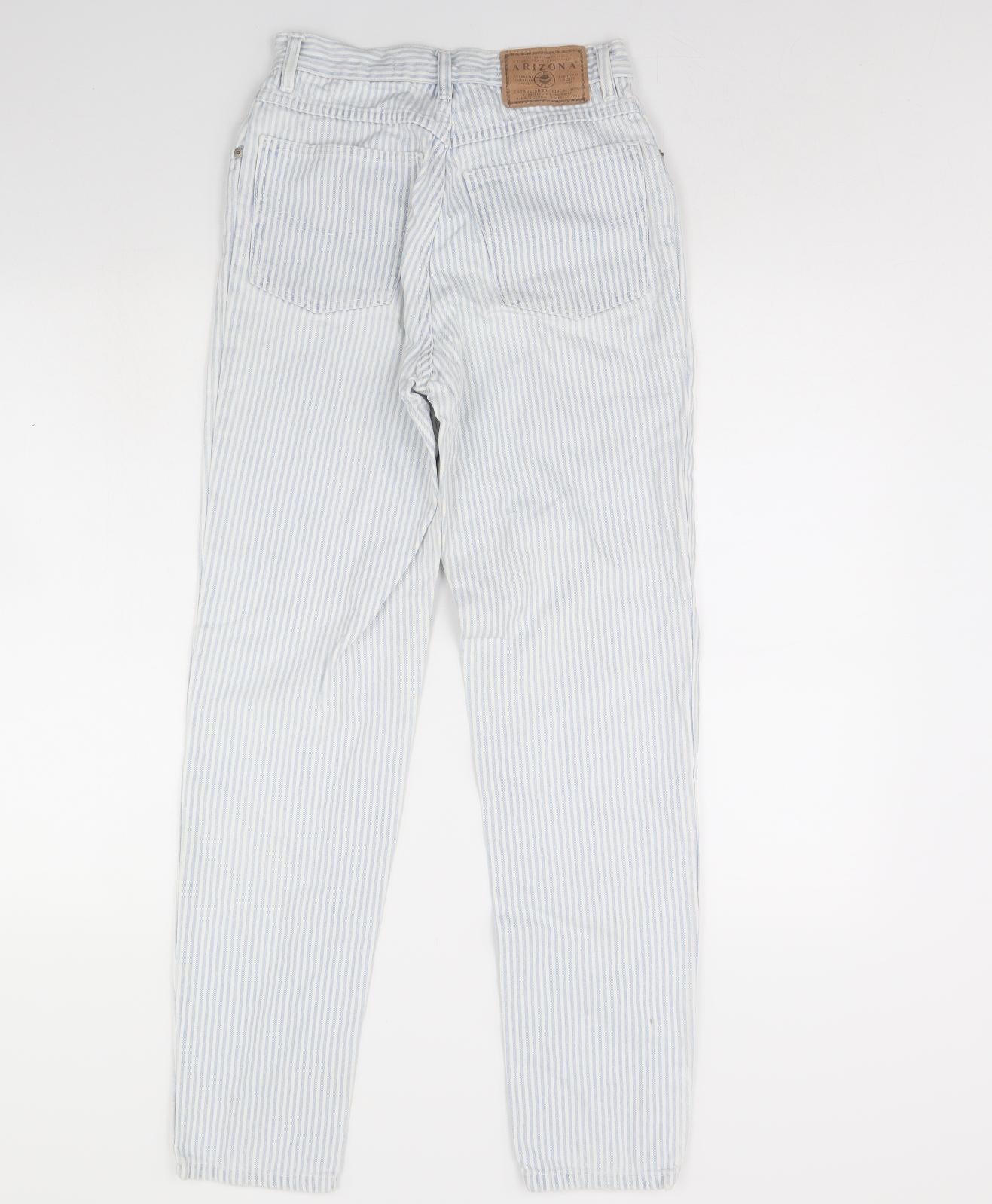 AriZona Womens White Striped Denim Skinny Jeans Size 10 L31 in