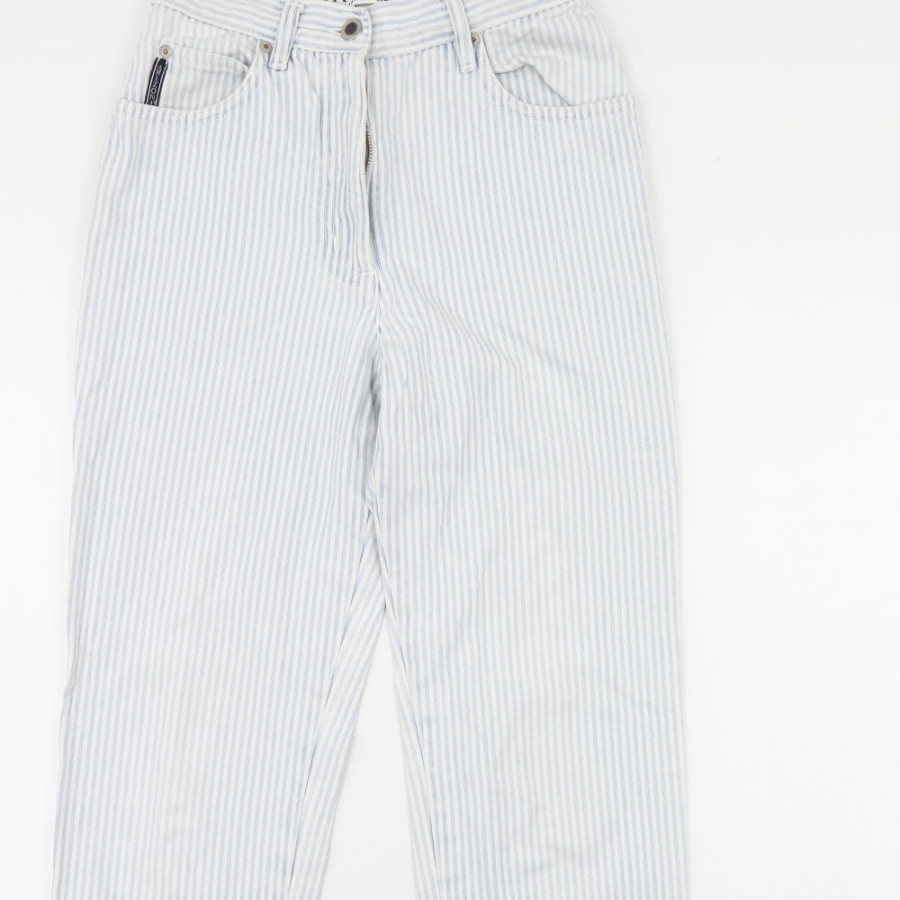 AriZona Womens White Striped Denim Skinny Jeans Size 10 L31 in