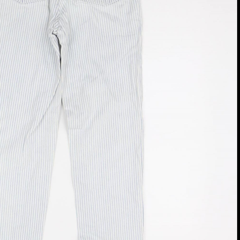 AriZona Womens White Striped Denim Skinny Jeans Size 10 L31 in