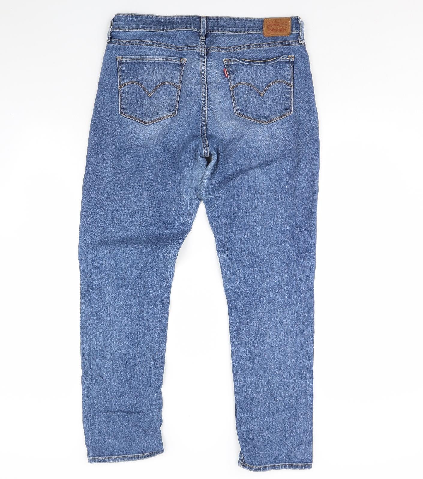 Levis Womens Blue  Denim Straight Jeans Size 32 L29 in