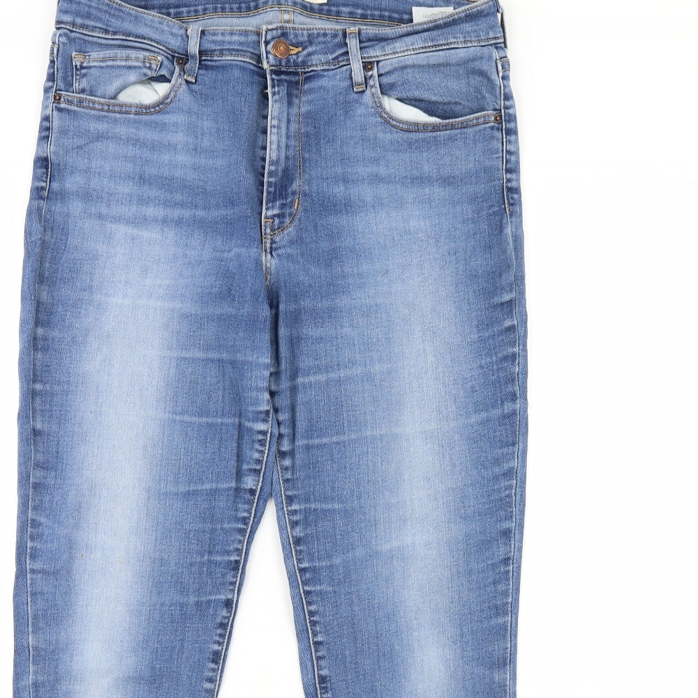 Levis Womens Blue  Denim Straight Jeans Size 32 L29 in