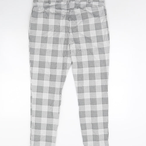 Primark Womens White Plaid  Trousers  Size 20 L30 in