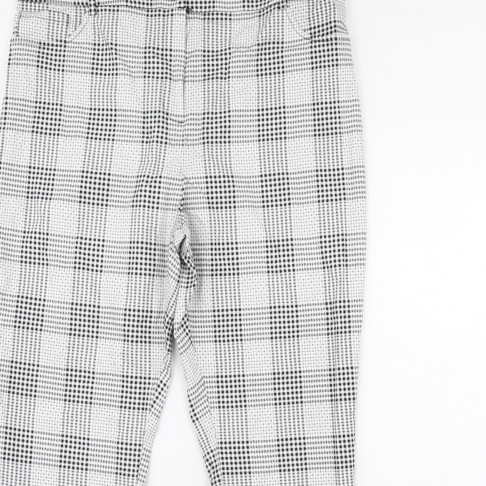 Primark Womens White Plaid  Trousers  Size 20 L30 in