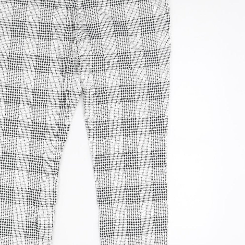 Primark Womens White Plaid  Trousers  Size 20 L30 in