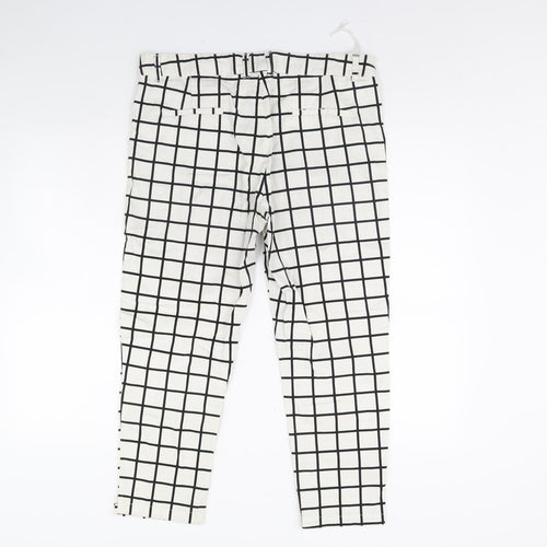 Tonlion Womens White Check  Trousers  Size 31 L30 in