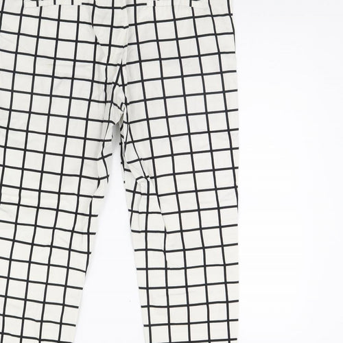 Tonlion Womens White Check  Trousers  Size 31 L30 in