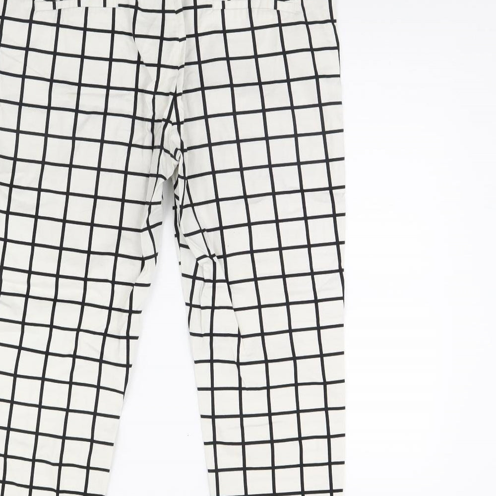 Tonlion Womens White Check  Trousers  Size 31 L30 in