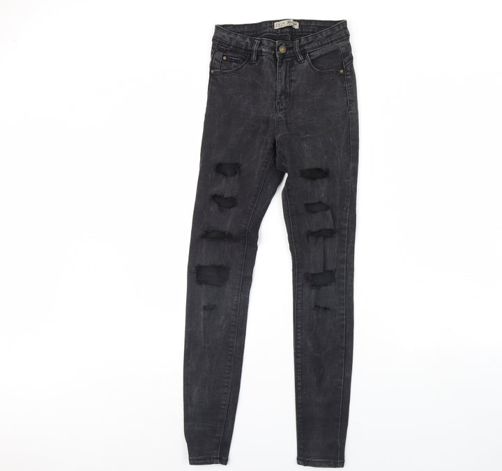 Denim & Co. Womens Black Denim Skinny Jeans Size 8 L28 in