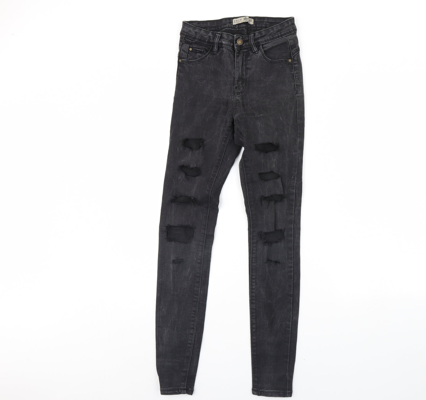 Denim & Co. Womens Black  Denim Skinny Jeans Size 8 L28 in