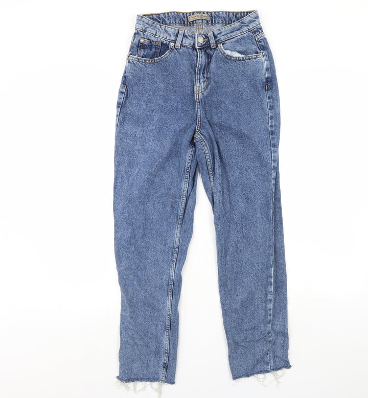 Denim & Co. Womens Blue Denim Straight Jeans Size 8 L28 in