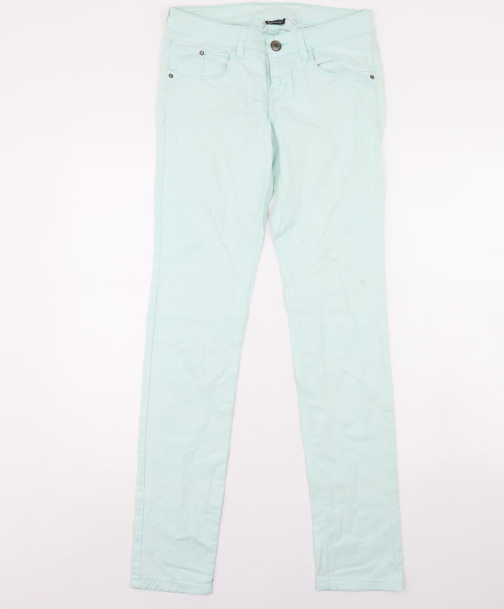ESMARA Womens Green Denim Skinny Jeans Size 10 L28 in