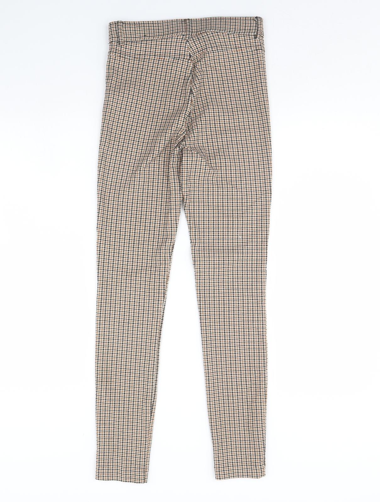 Zara Womens Beige Check  Trousers  Size S L28 in