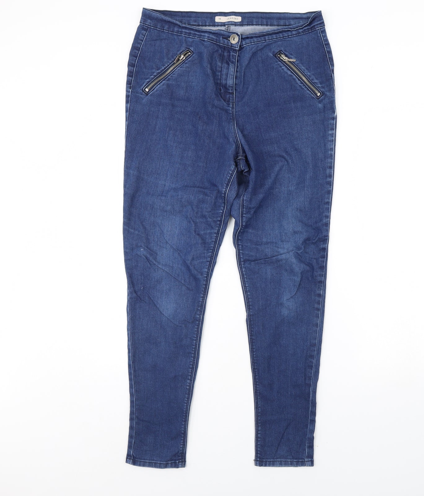 Preworn Womens Blue  Denim Jegging Jeans Size 14 L30 in