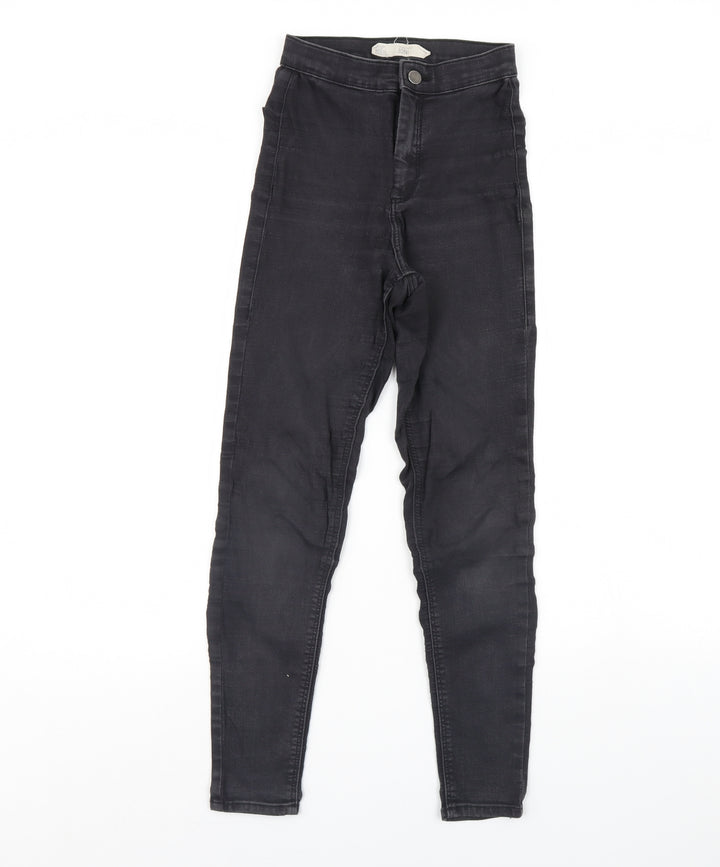 Topshop Womens Black  Denim Skinny Jeans Size 25 L30 in