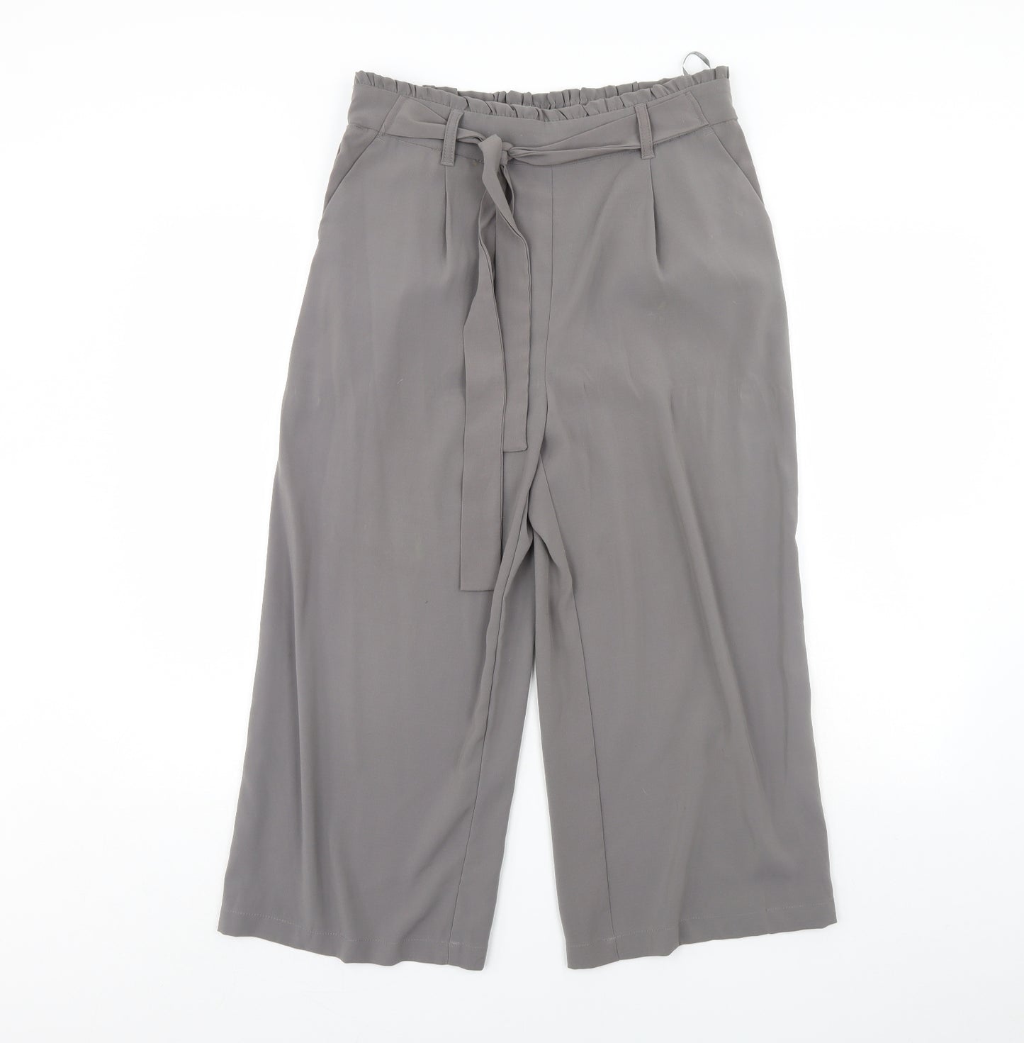 New Look Womens Grey   Cropped Trousers Size 12 L21 in