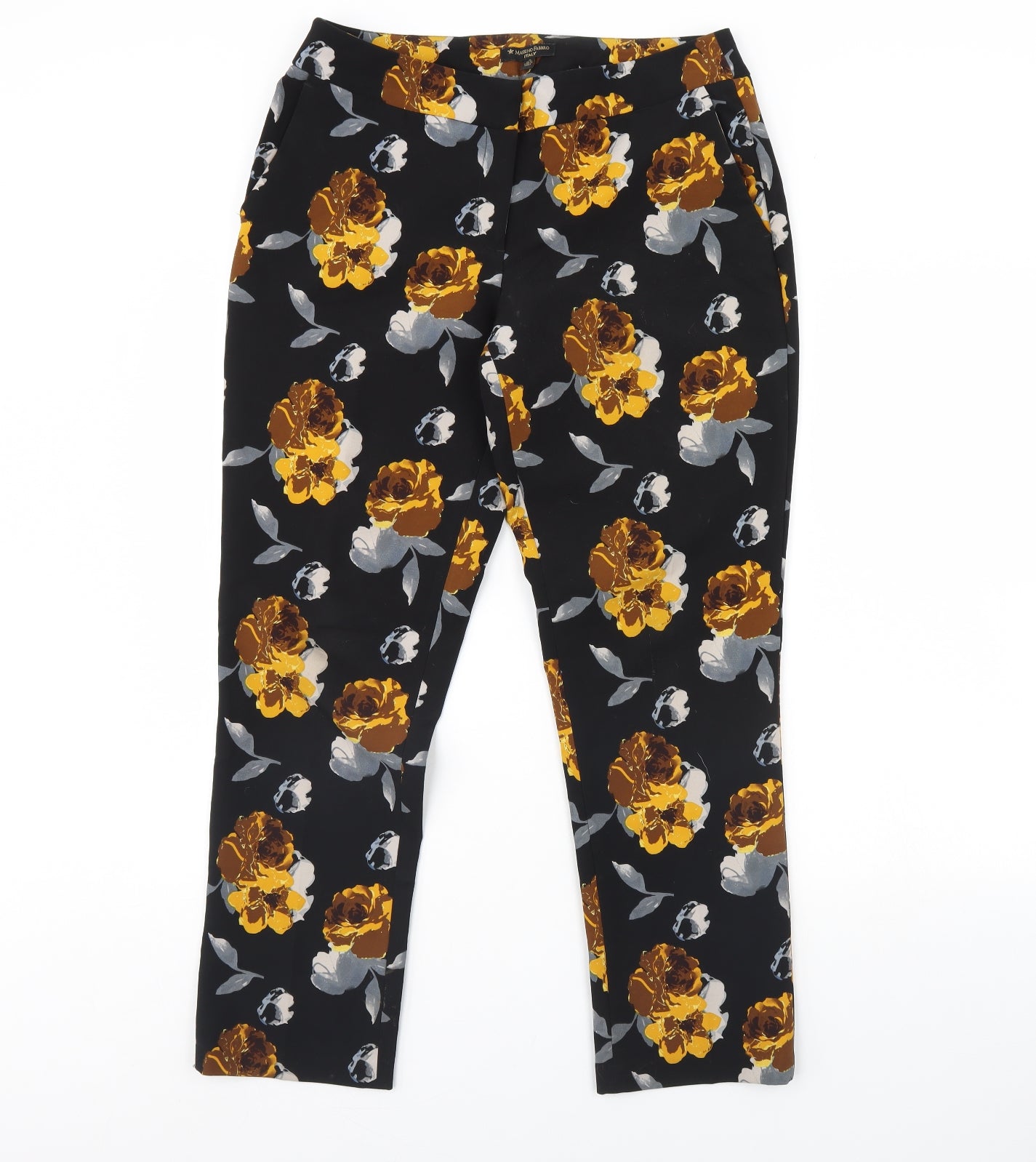 Massimo Fabbro Womens Black Floral  Trousers  Size 12 L30 in