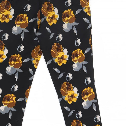 Massimo Fabbro Womens Black Floral  Trousers  Size 12 L30 in
