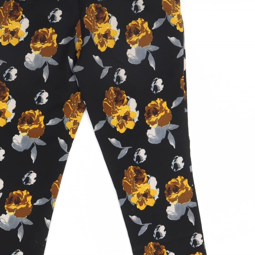 Massimo Fabbro Womens Black Floral  Trousers  Size 12 L30 in