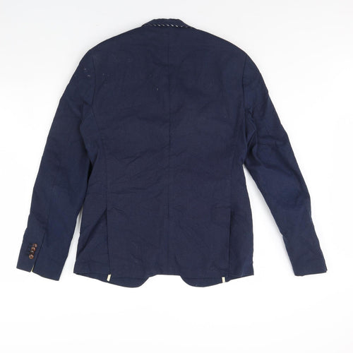 Preworn Mens Blue   Jacket Blazer Size 36  - Shoulder Pads