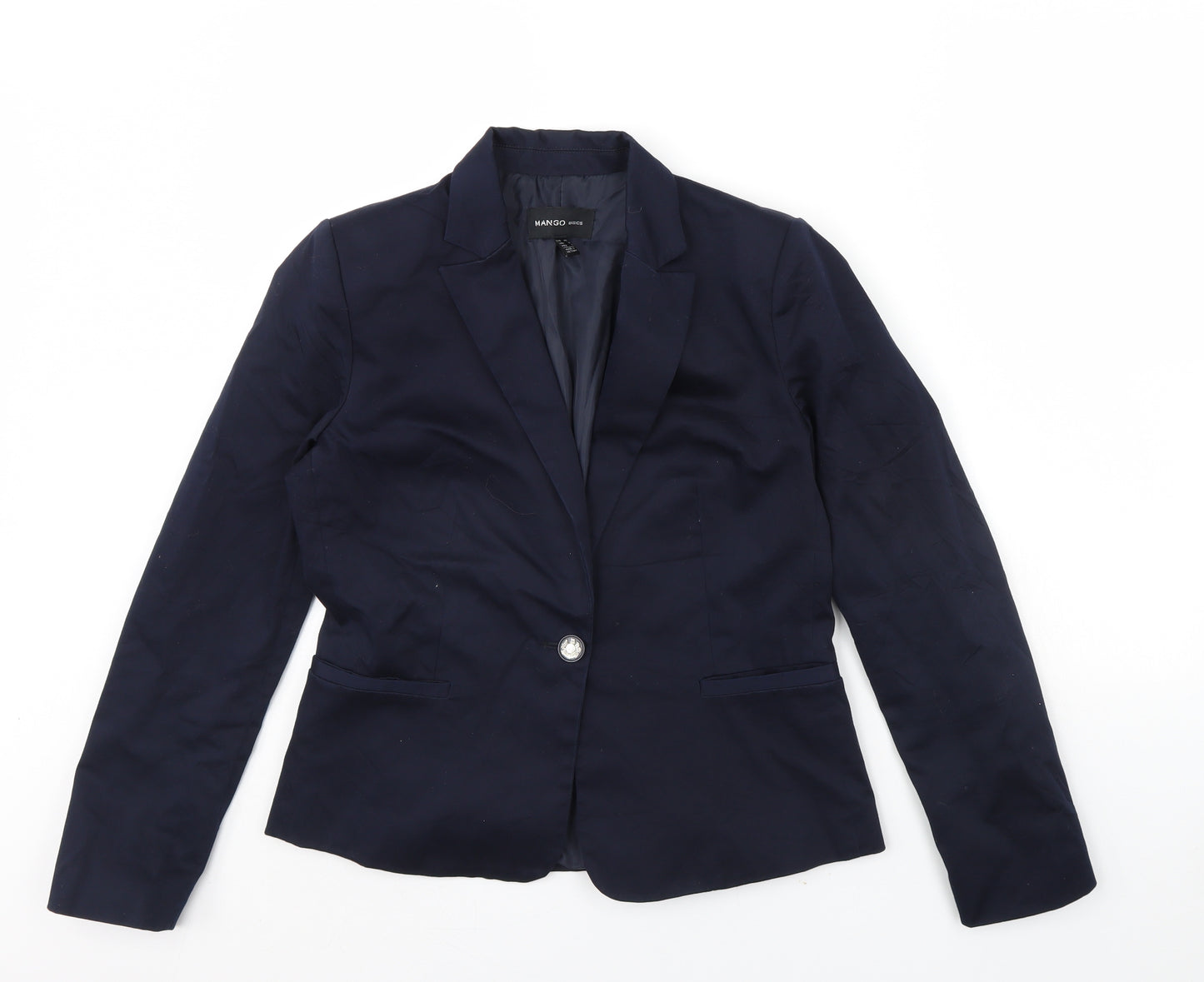 Mango Womens Blue   Jacket Blazer Size 12  - Shoulder Pads