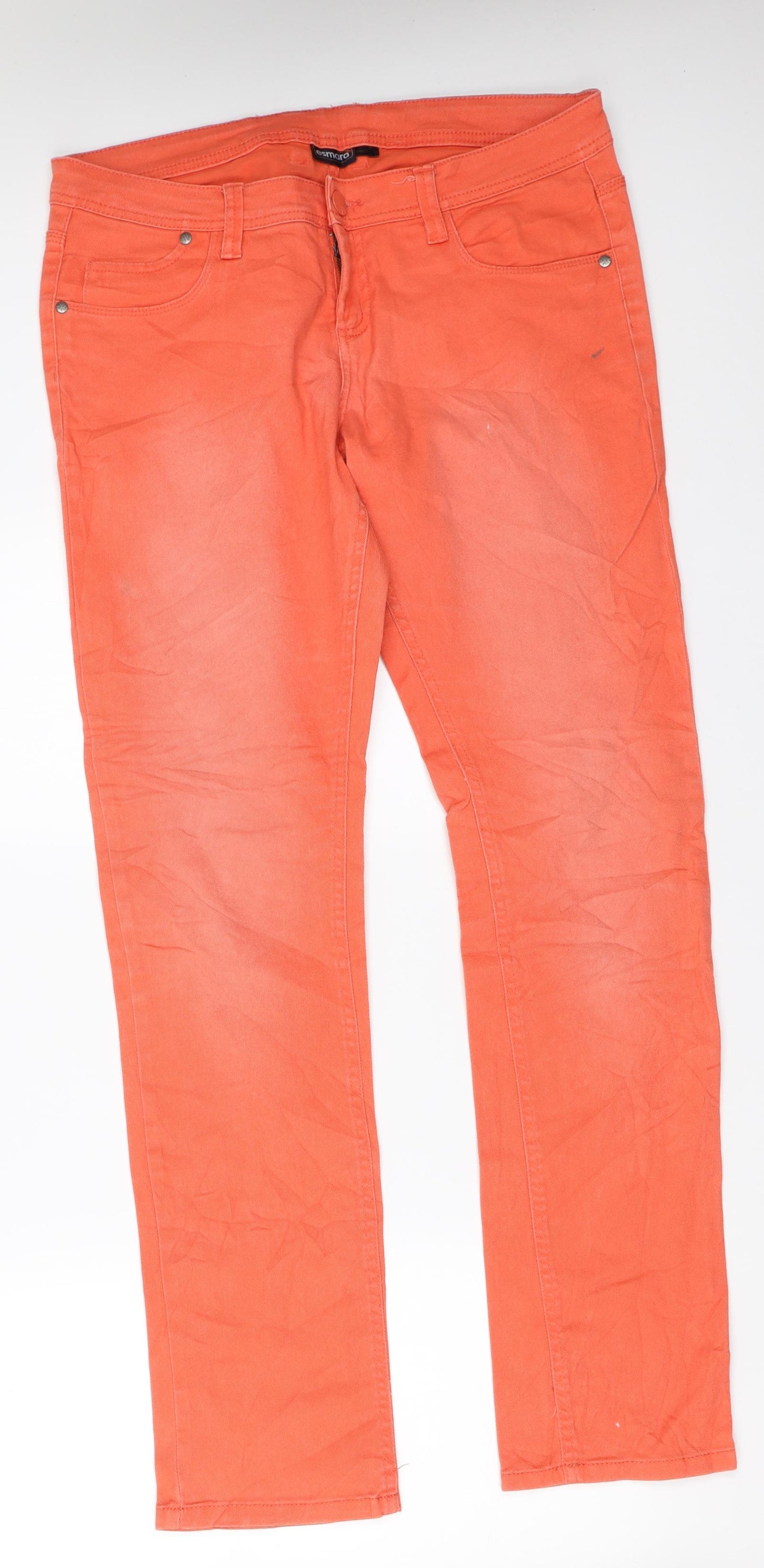 ESMARA Womens Orange   Straight Jeans Size 16 L32 in