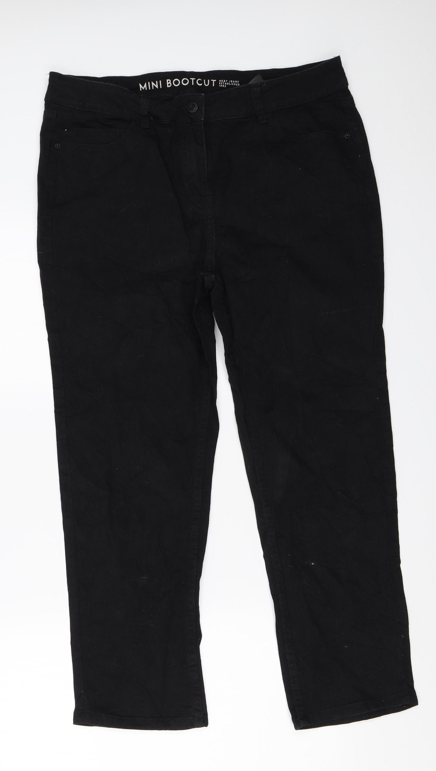 NEXT Womens Black   Cropped Jeans Size 14 L25 in