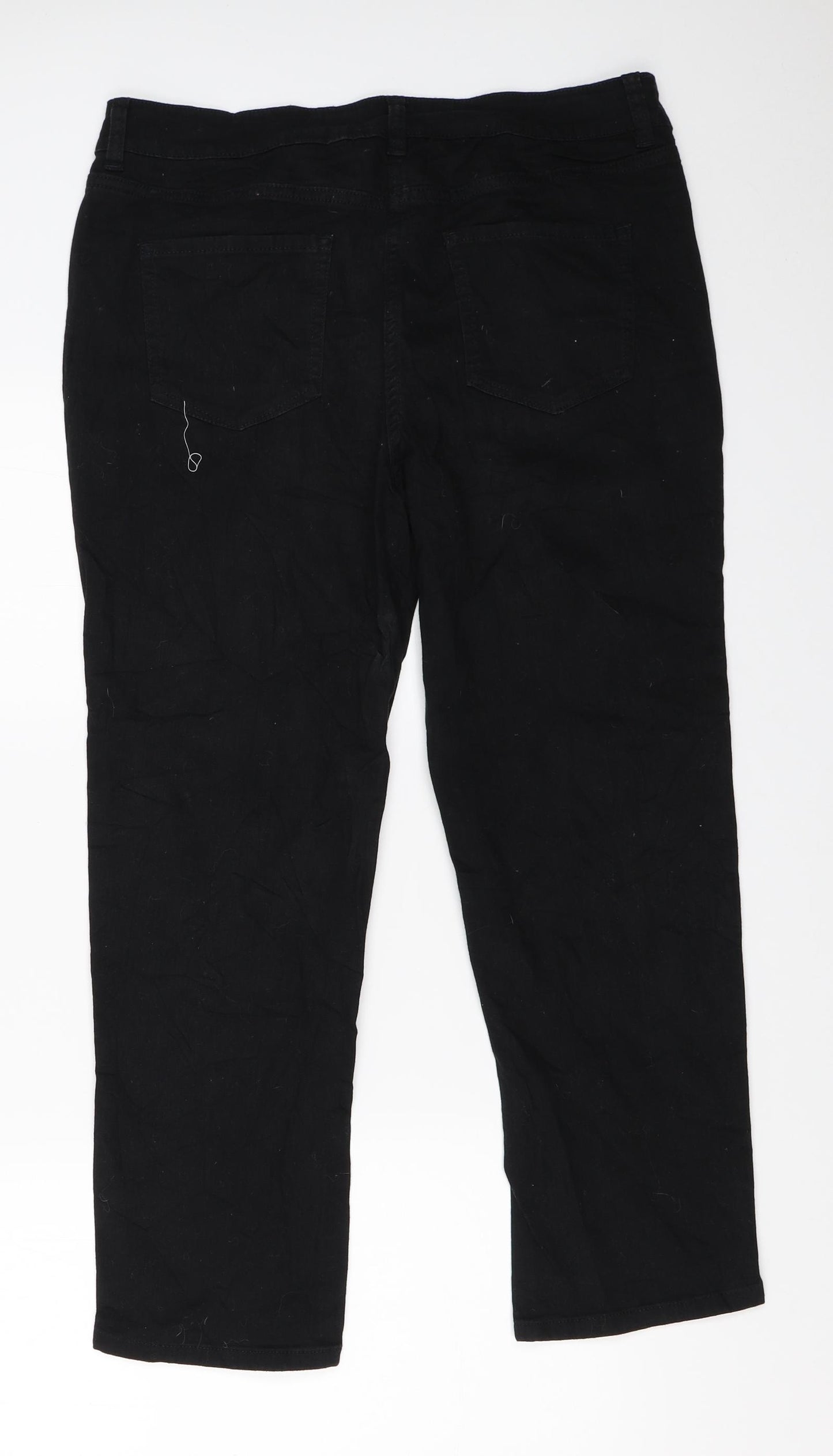 NEXT Womens Black   Cropped Jeans Size 14 L25 in