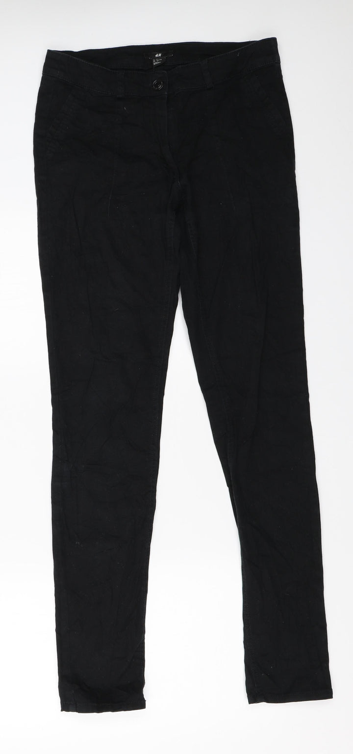 H&M Womens Black   Trousers  Size 38 L31 in