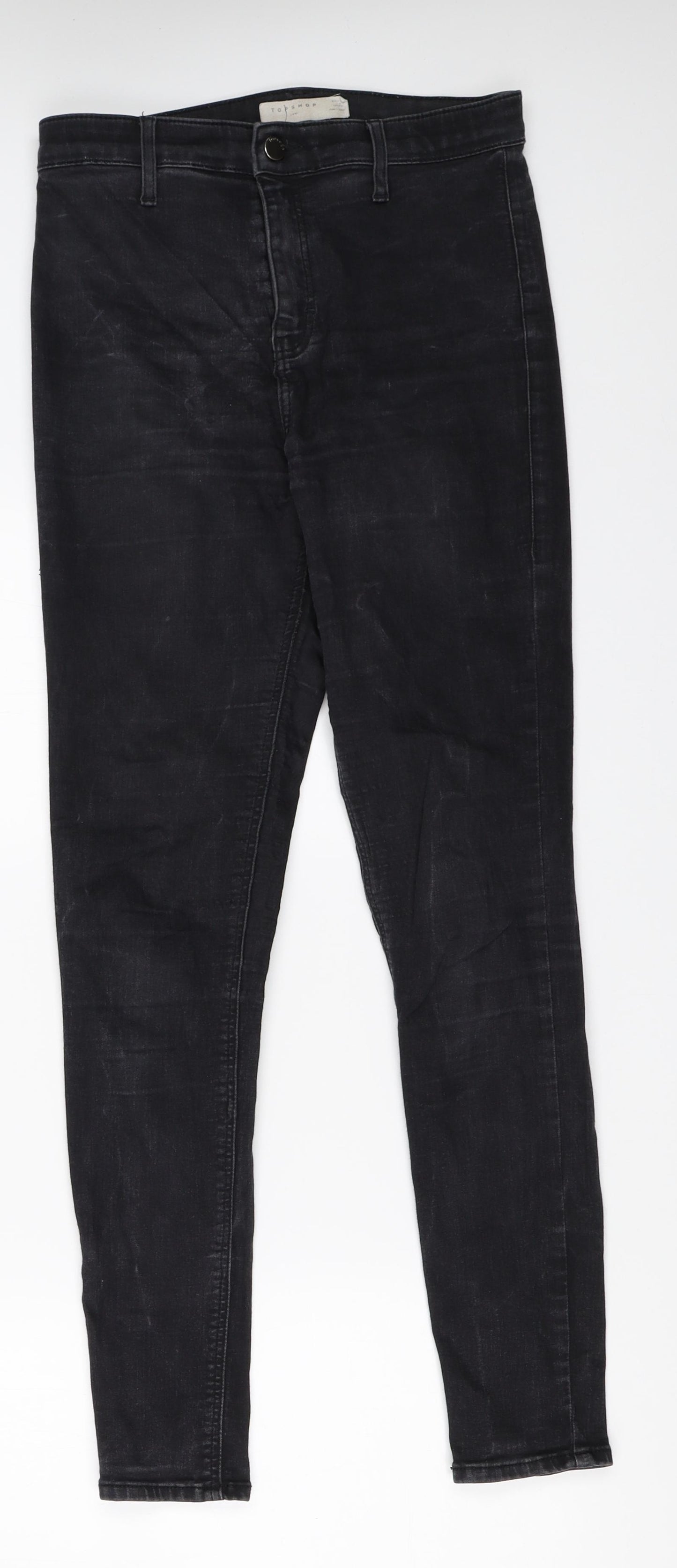 Topshop Womens Black  Denim Skinny Jeans Size 30 in L32 in - joni jeans