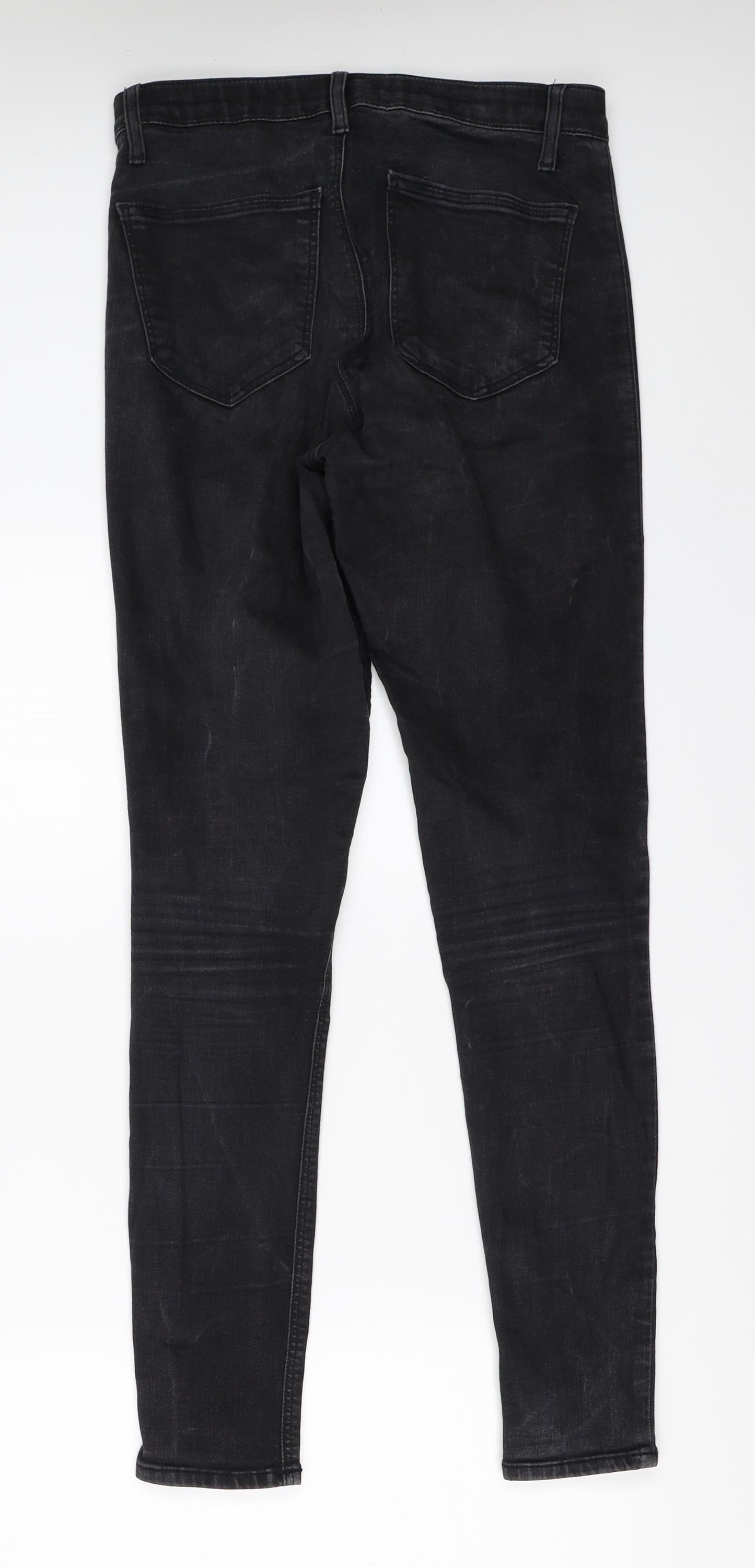 Topshop Womens Black  Denim Skinny Jeans Size 30 in L32 in - joni jeans